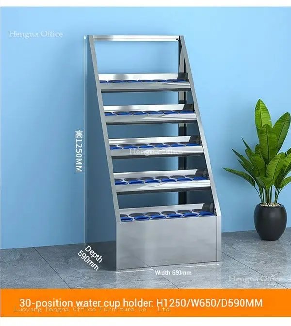30-position commercial water bottle storage rack