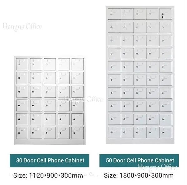 Steel cell phone charging locker in factory environment