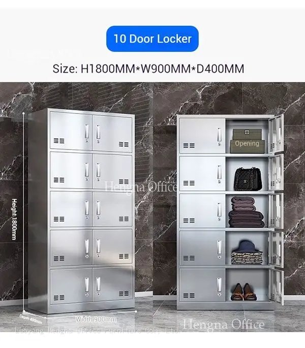 Hygienic stainless steel lockers for public pools