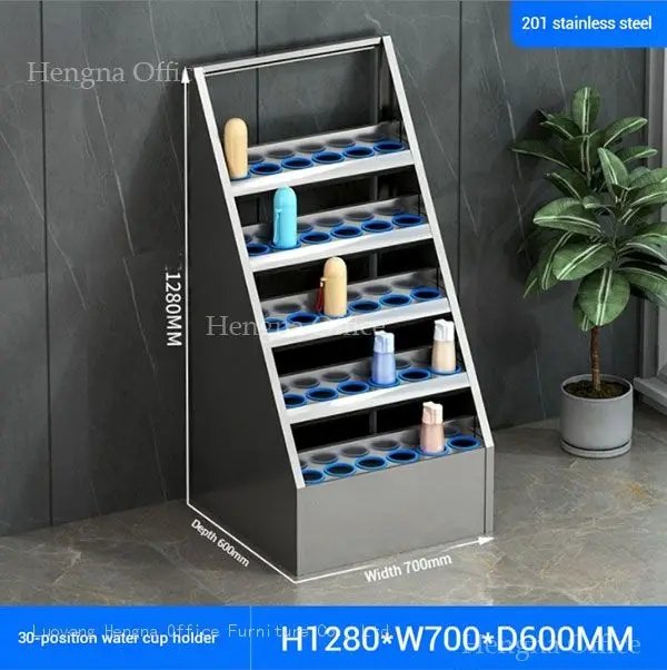Multi-tier water bottle organizer for workplace