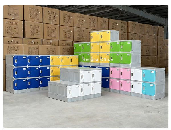 Impact-resistant ABS plastic lockers for a gym changing room